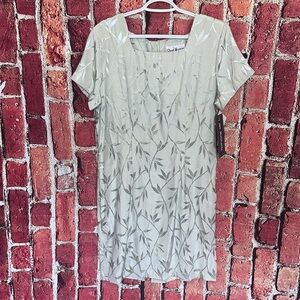 Sheri Martin New York Sage Leaf Pattern Dress 14 new with tags